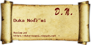 Duka Noémi névjegykártya