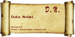 Duka Noémi névjegykártya